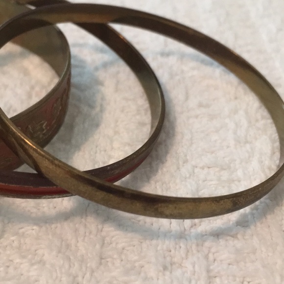 Boho Red Bangle Set - Picture 3 of 4